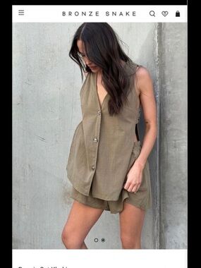 Bronze Snake Women's Rust Button-Front Vest and Short Set